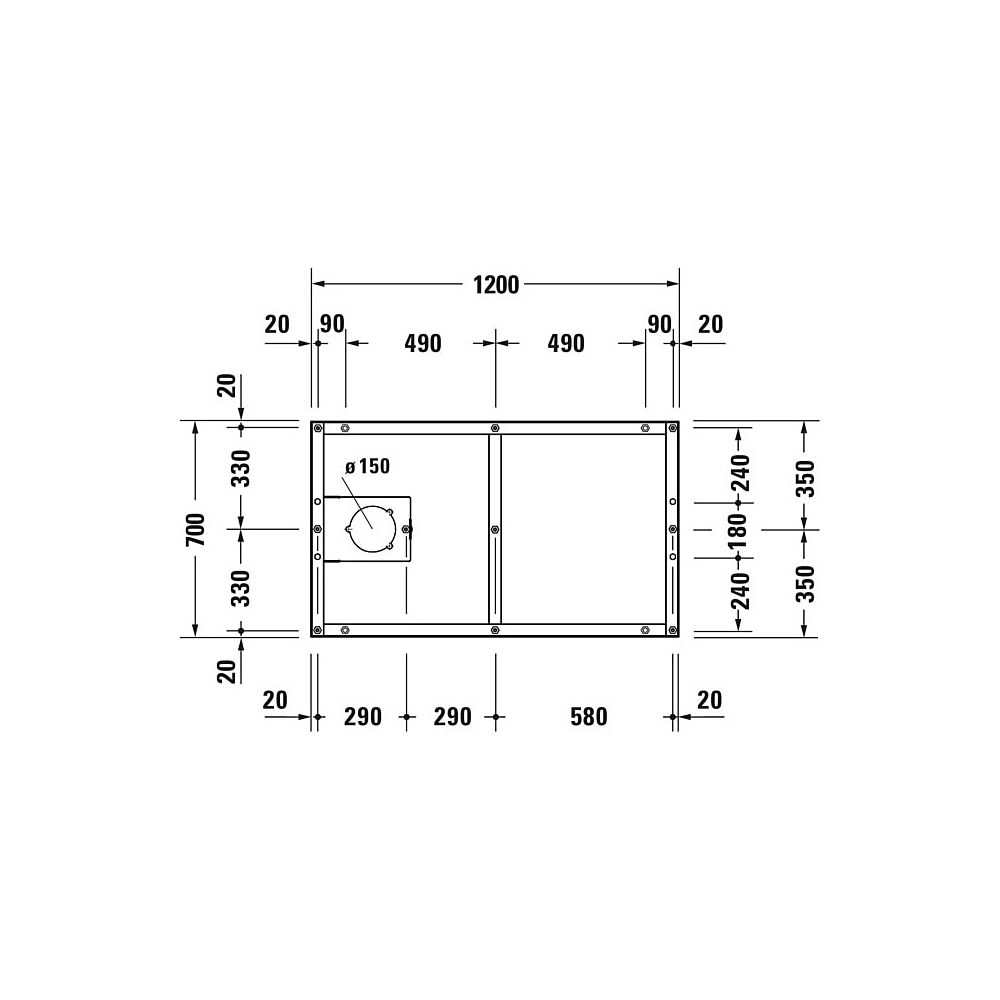 Duravit Fußgestell 700x1200x85-100mm für Tempano Duschwannen... DURAVIT-791382000000000 4053424894041 (Abb. 2)