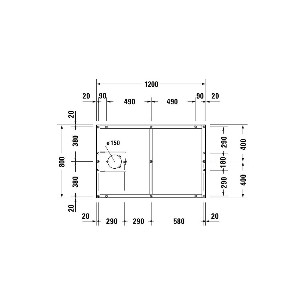 Duravit Fußgestell 800x1200x85-100mm für Tempano Duschwannen... DURAVIT-791383000000000 4053424894058 (Abb. 2)