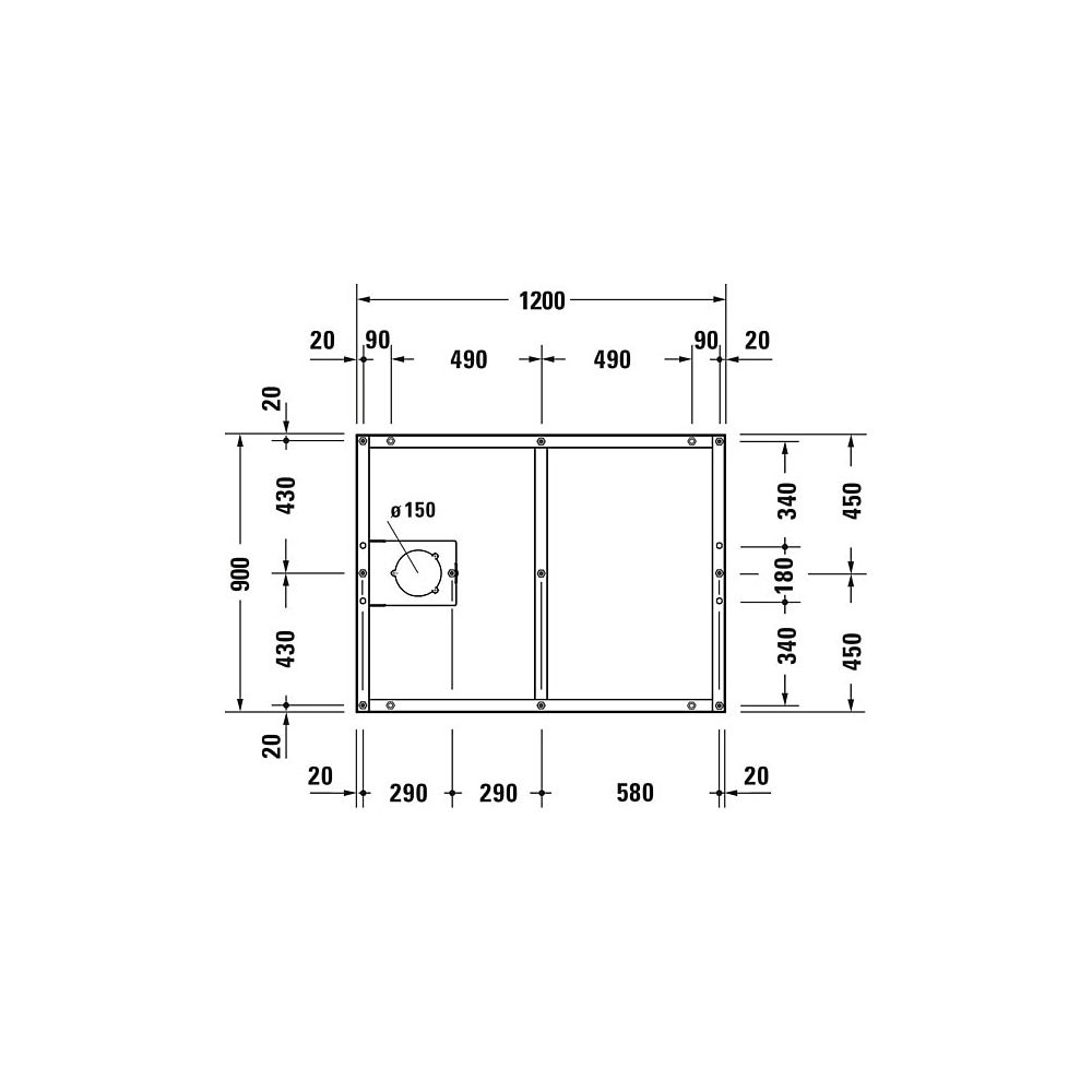Duravit Fußgestell 900x1200x85-100mm für Tempano Duschwannen... DURAVIT-791384000000000 4053424894065 (Abb. 2)