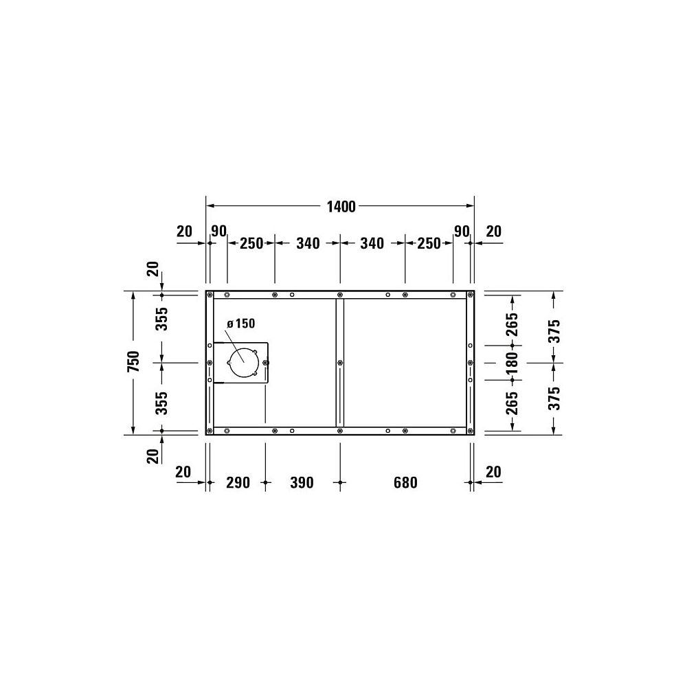 Duravit Fußgestell 750x1200x85-100mm für Tempano Duschwannen... DURAVIT-791386000000000 4053424894089 (Abb. 2)