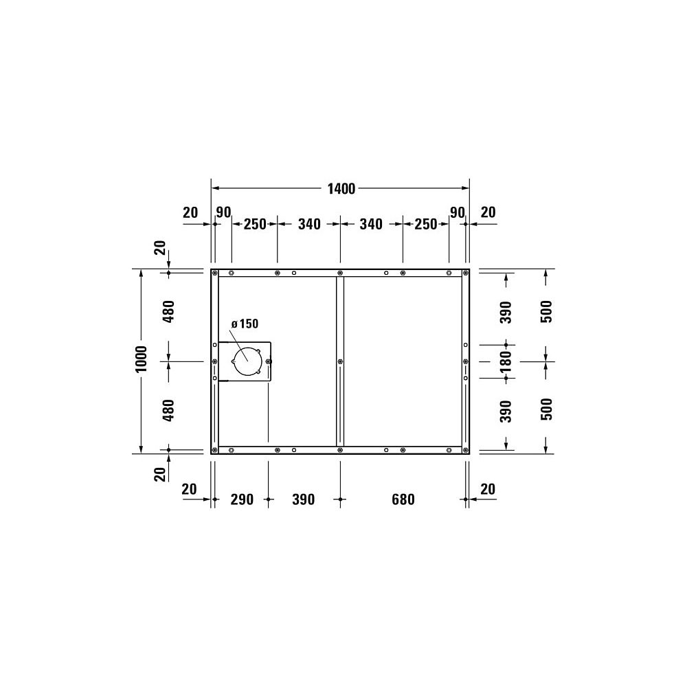 Duravit Fußgestell 1000x1400x85-100mm für Tempano Duschwannen... DURAVIT-791389000000000 4053424894119 (Abb. 2)
