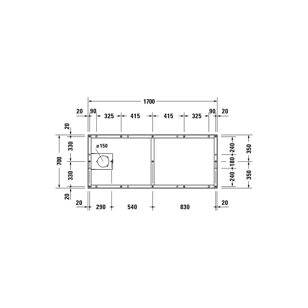 Duravit Fußgestell 700x1700x85-100mm für Tempano Duschwannen... DURAVIT-791396000000000 4053424894188 (Abb. 2)