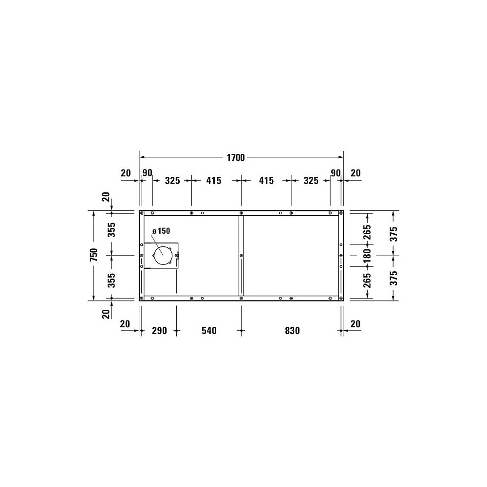 Duravit Fußgestell 750x1700x85-100mm für Tempano Duschwannen... DURAVIT-791397000000000 4053424894195 (Abb. 2)