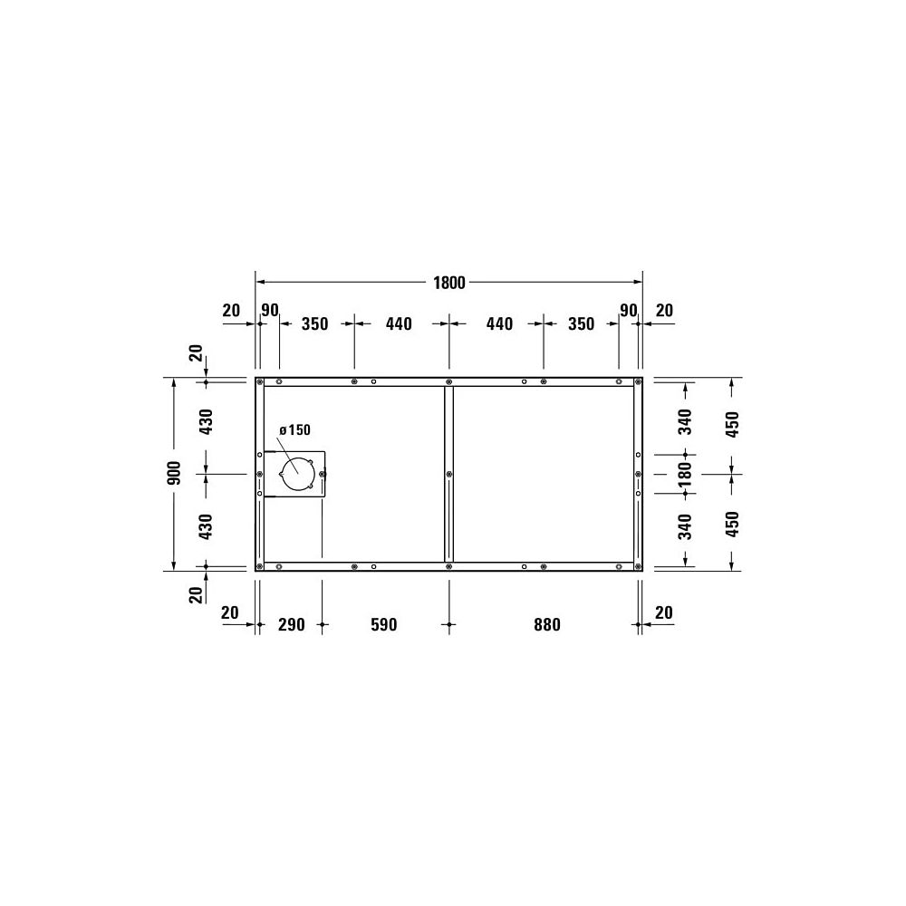 Duravit Fußgestell 900x1800x85-100mm für Tempano Duschwannen... DURAVIT-791399000000000 4053424894218 (Abb. 2)
