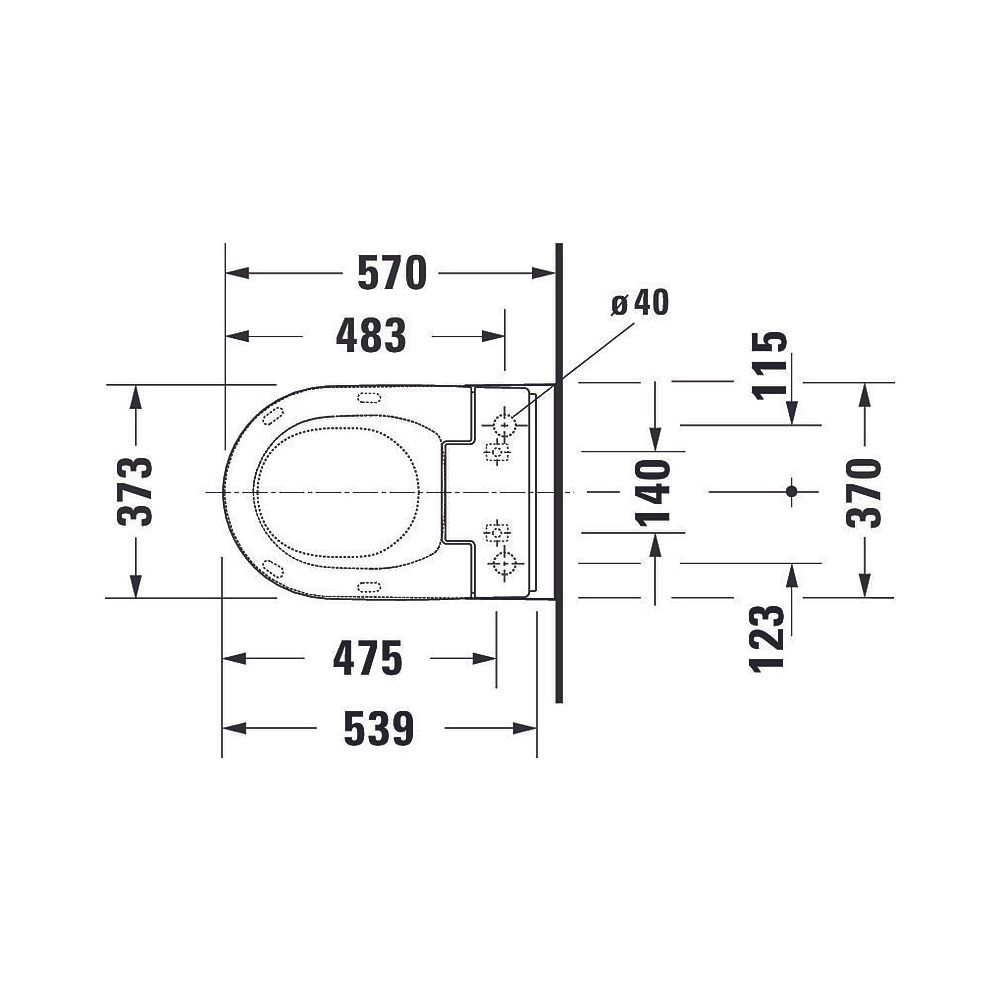 Duravit ME by Starck Wand-WC für Dusch-WC-Sitz 570x370x360mm Weiß Hochglanz, 4,5l, ... DURAVIT-2579592000 4063382124791 (Abb. 7)