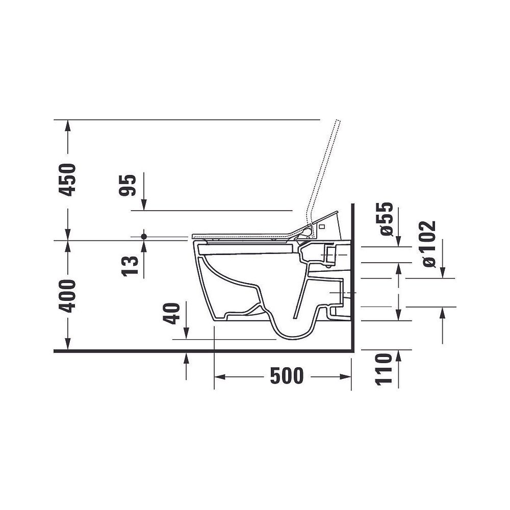 Duravit ME by Starck Wand-WC für Dusch-WC-Sitz 570x370x360mm Weiß Hochglanz, 4,5l, ... DURAVIT-2579592000 4063382124791 (Abb. 8)