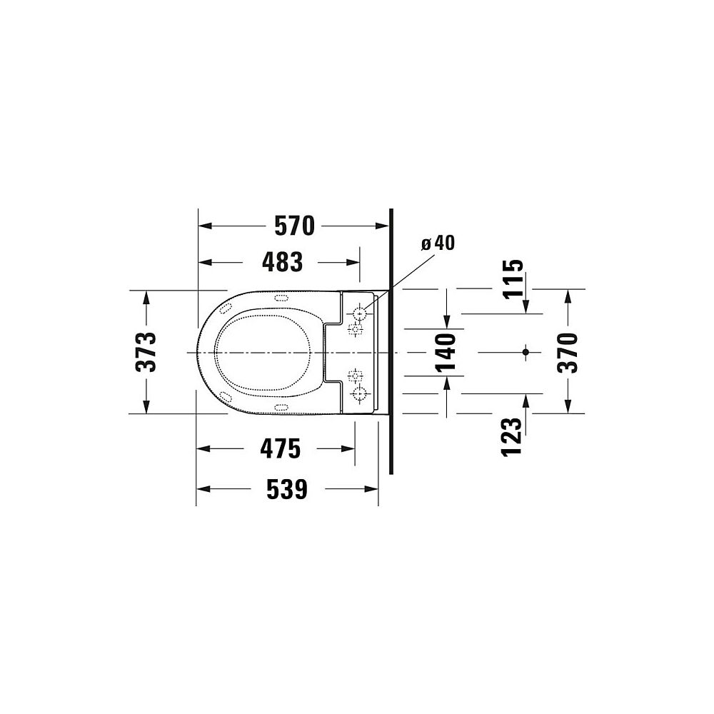Duravit ME by Starck Wand-WC für Dusch-WC-Sitz 570x370x360mm Weiß Hochglanz, 4,5l,... DURAVIT-2579592000 4063382124791 (Abb. 10)