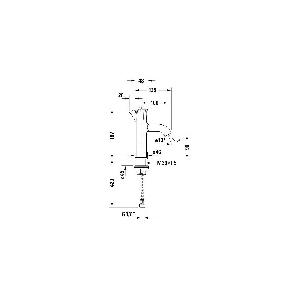 Duravit White Tulip Einhebel-Waschtischmischer S, Chrom, 5l/min, Hebelgriff, Aus... DURAVIT-WT1010002010 8000177309137 (Abb. 10)