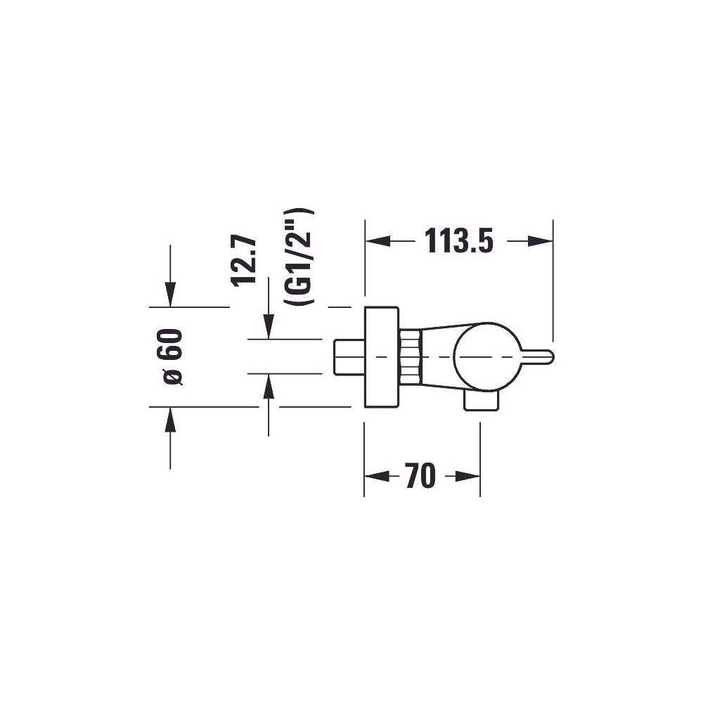 Duravit Brausethermostat B.2 Aufputz, Chrom HG, Thermostatk. Ausladung 70 mm, S-A... DURAVIT-B24220000010 7612158494391 (Abb. 6)