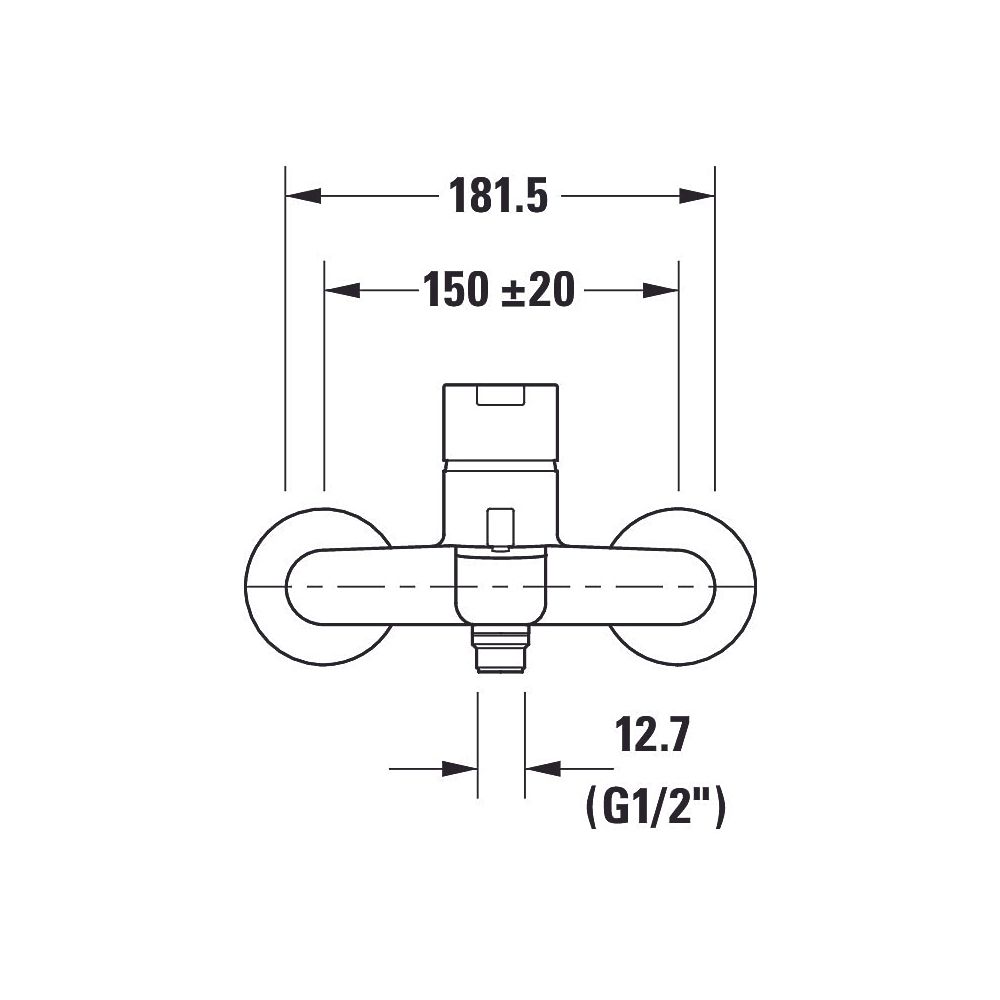 Duravit B.2 Einhebel-Wannenmischer Aufputz, Chrom, 19l/min, S-Anschlüsse 1/2" Sti... DURAVIT-B25230000010 7612158494407 (Abb. 9)