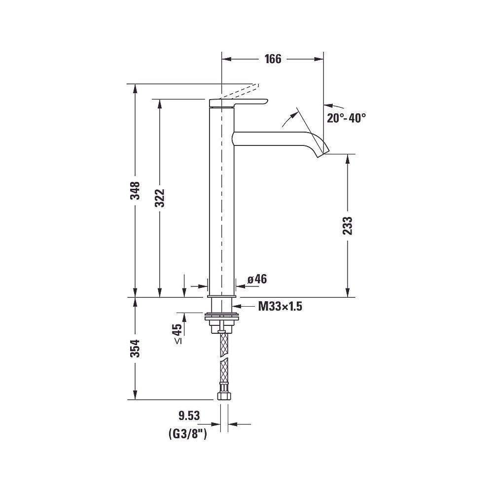 Duravit C.1 Einhebel-Waschtischmischer XL, Chrom, 5l/min, Hebelgriff, Ausladung ... DURAVIT-C11040002010 7612158491406 (Abb. 39)