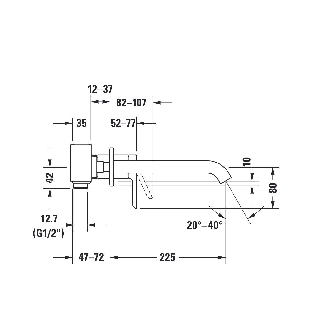 Duravit C.1 Einhebel-Waschtischmischer, Chrom, 5l/min, Hebelgriff, Ausladung 225m... DURAVIT-C11070004010 7612158491918 (Abb. 9)