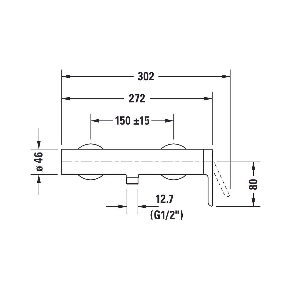 Duravit C.1 Einhebel-Brausemischer Aufputz, Chrom, Anschlussart S-Anschlüsse, 1/2... DURAVIT-C14230000010 7612158492090 (Abb. 9)