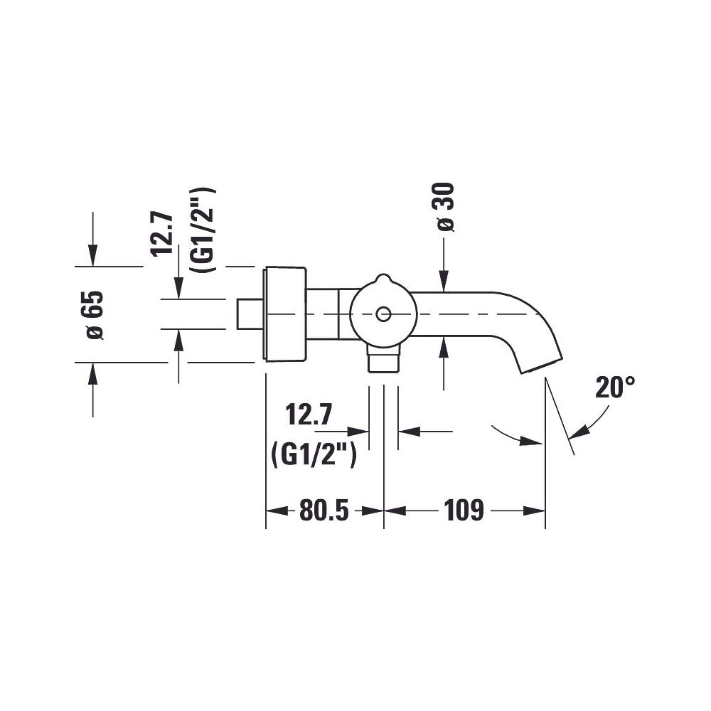 Duravit C.1 Wannenthermostat Aufputz, Chrom Hochglanz, Ausladung 109mm, 20l/min, ... DURAVIT-C15220000010 7612158492120 (Abb. 8)