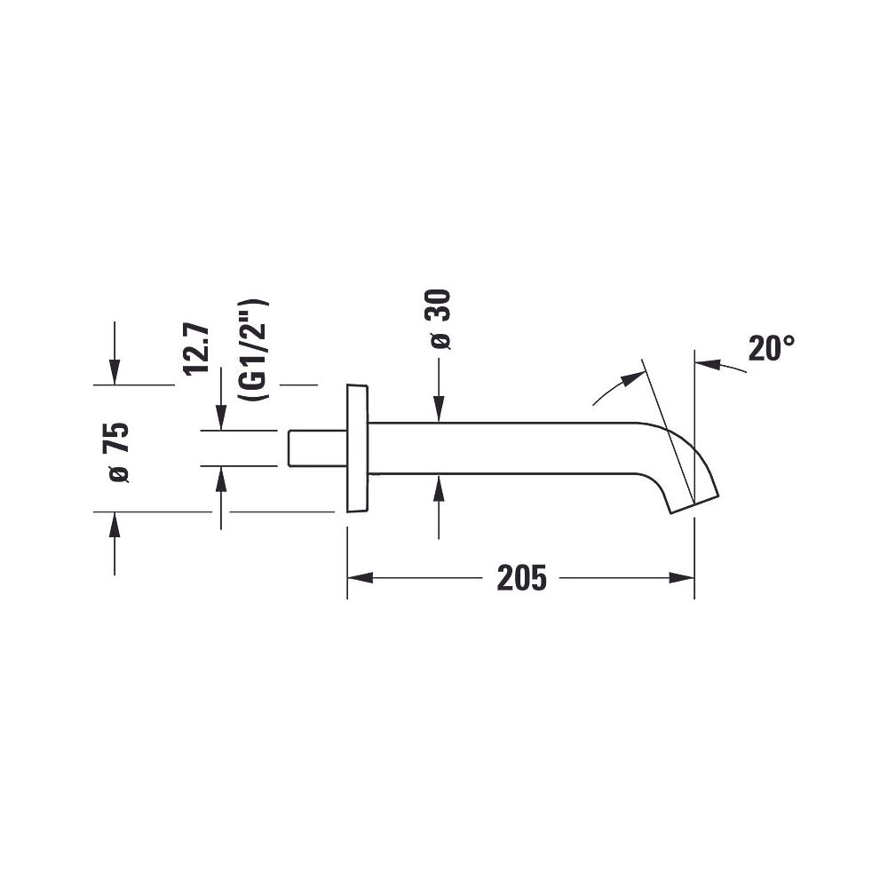 Duravit C.1 Wanneneinlauf Wandmontage, Chrom Hochglanz, Rosette rund, Ausladung 2... DURAVIT-C15240010010 7612158494841 (Abb. 9)