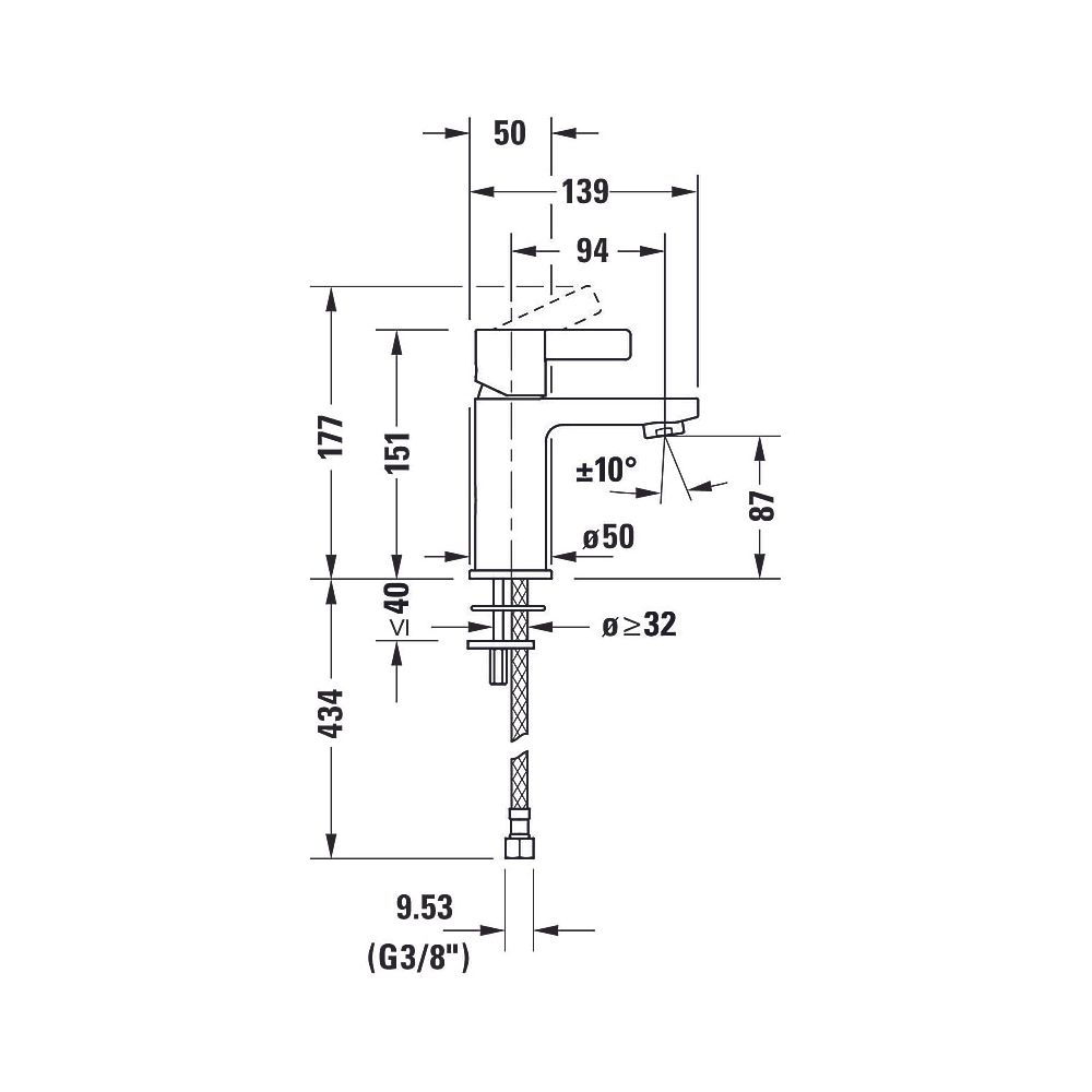 Duravit D-Neo Einhebel-Waschtischmischer S, Chrom, 5l/min, Hebelgriff, Ausladung... DURAVIT-DE1010002010 8000177304989 (Abb. 18)