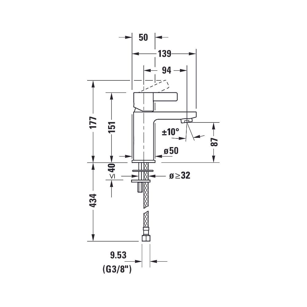 Duravit D-Neo Einhebel-Waschtischmischer S FreshStart, Chrom, 5l/min, Hebelgriff... DURAVIT-DE1011002010 8000177307256 (Abb. 14)