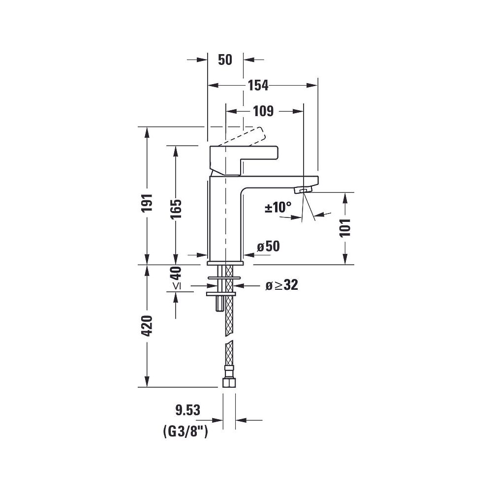 Duravit D-Neo Einhebel-Waschtischmischer M, Chrom, 5l/min, Hebelgriff, Ausladung... DURAVIT-DE1020002010 8000177305009 (Abb. 31)