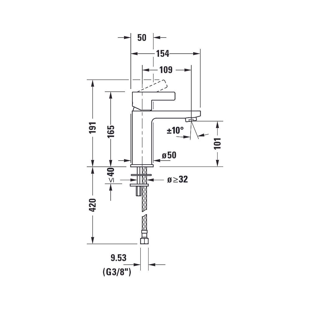 Duravit D-Neo Einhebel-Waschtischmischer M FreshStart, Chrom, 5,5l/min, Hebelgri... DURAVIT-DE1021002010 8000177307270 (Abb. 16)