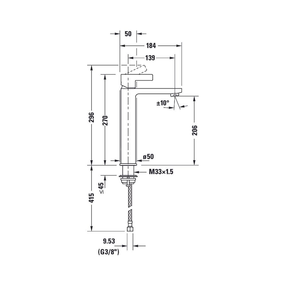 Duravit D-Neo Einhebel-Waschtischmischer L, Chrom, 5l/min, Hebelgriff, Ausladung... DURAVIT-DE1030002010 8000177305023 (Abb. 21)