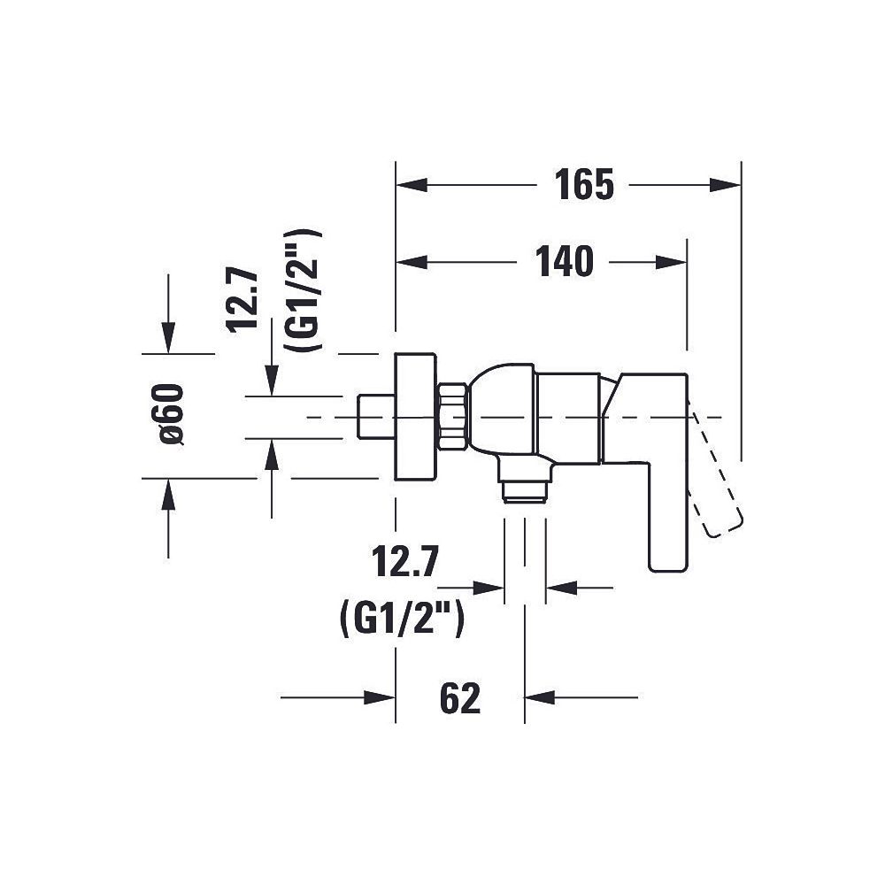 Duravit D-Neo Einhebel-Brausemischer Aufputz, Chrom, 18,5l/min, S-Anschlüsse, 1/2... DURAVIT-DE4230000010 8000177305054 (Abb. 9)