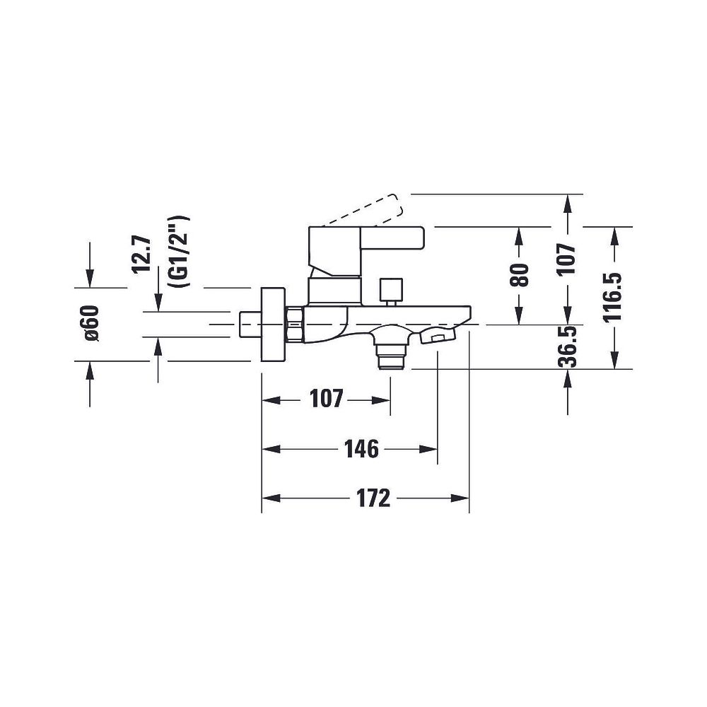 Duravit D-Neo Einhebel-Wannenmischer Aufputz, Chrom, 20,9l/min, S-Anschlüsse, 1/... DURAVIT-DE5230000010 8000177305078 (Abb. 10)