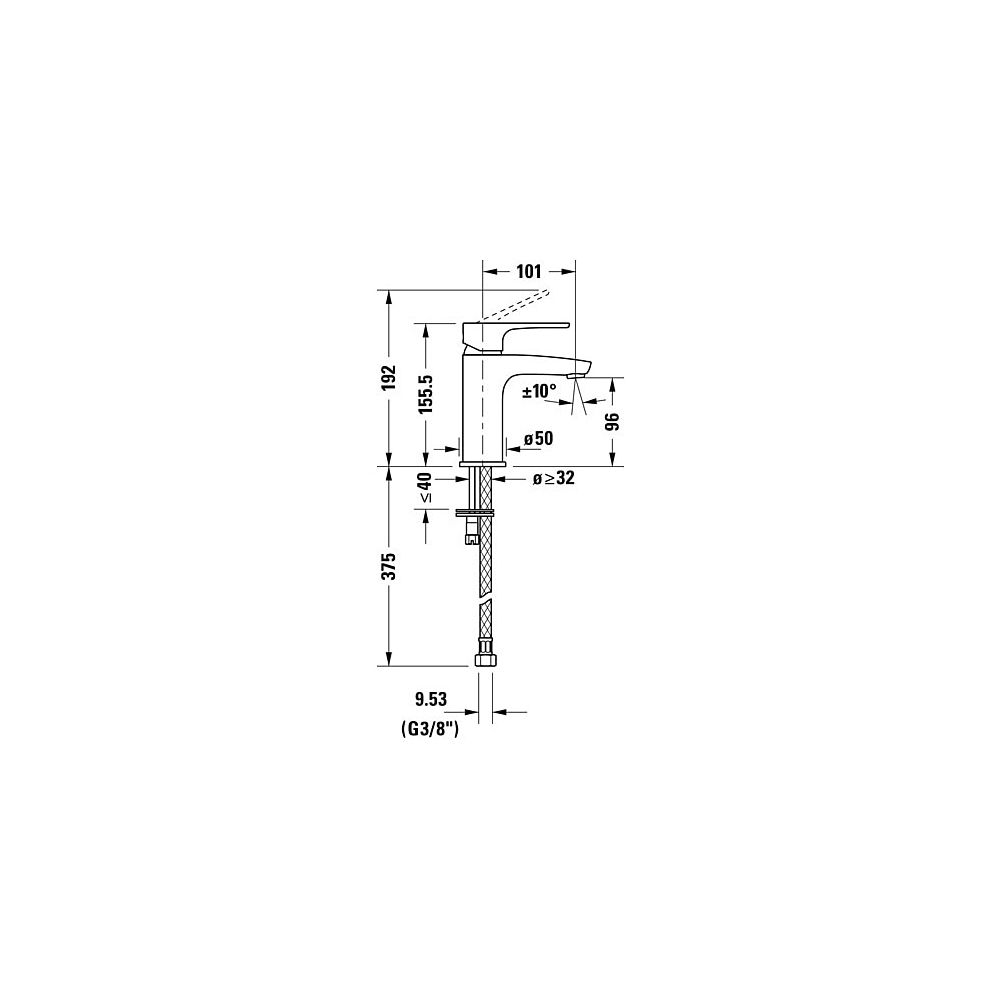 Duravit B.1 Einhebel-Waschtischmischer S, Chrom, 5,5l/min, Hebelgriff, Höhe 155,... DURAVIT-B11010002010 7612158494131 (Abb. 10)