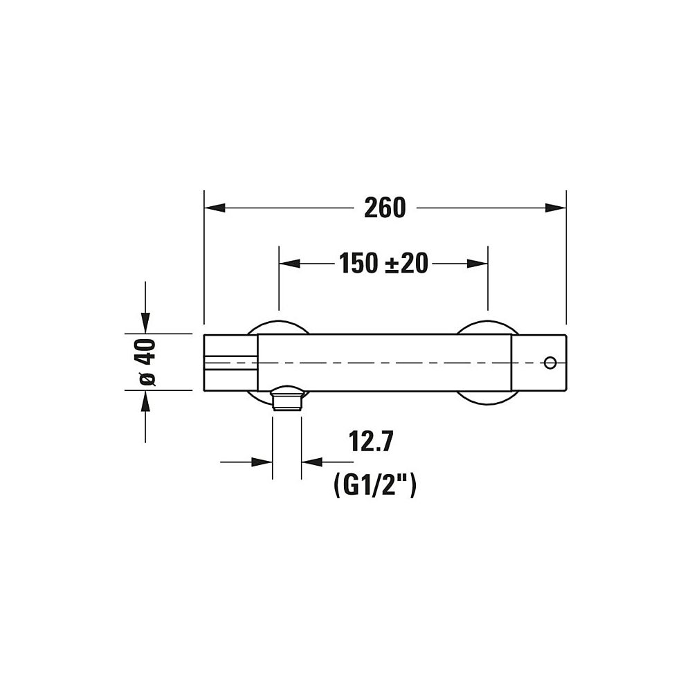 Duravit B.1 Brausethermostat Aufputz, Chrom HG, Thermostatk. Ausladung 70 mm, S-... DURAVIT-B14220000010 7612158494230 (Abb. 12)