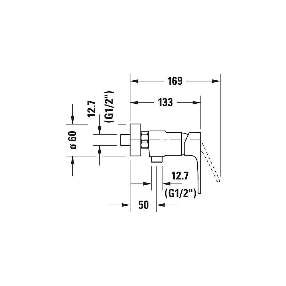 Duravit B.1 Einhebel-Brausemischer Aufputz, Chrom HG, Keramikm. Ausladung 133 mm,... DURAVIT-B14230000010 7612158494223 (Abb. 7)