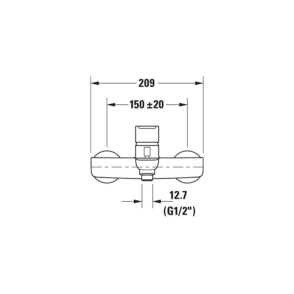 Duravit B.1 Einhebel-Wannenmischer Aufputz, Chrom, 20,5l/min, S-Anschlüsse 1/2" S... DURAVIT-B15230000010 7612158494247 (Abb. 9)