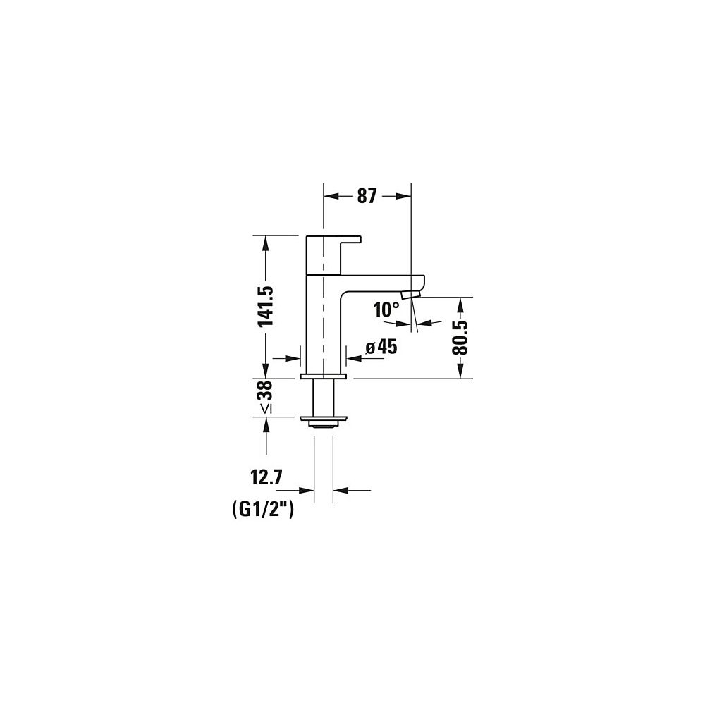 Duravit B.2 Standventil Chrom, 5,5l/min, 87mm Ausladung, 142mm Höhe, Strahlforme... DURAVIT-B21080002010 7612158509170 (Abb. 11)