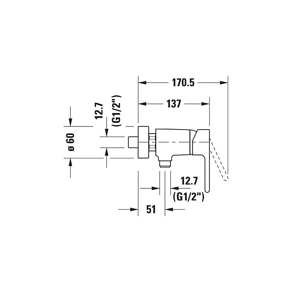 Duravit B.2 Einhebel-Brausemischer Aufputz, Chrom Hochglanz, Keramikm. S-Anschlüs... DURAVIT-B24230000010 7612158494384 (Abb. 6)