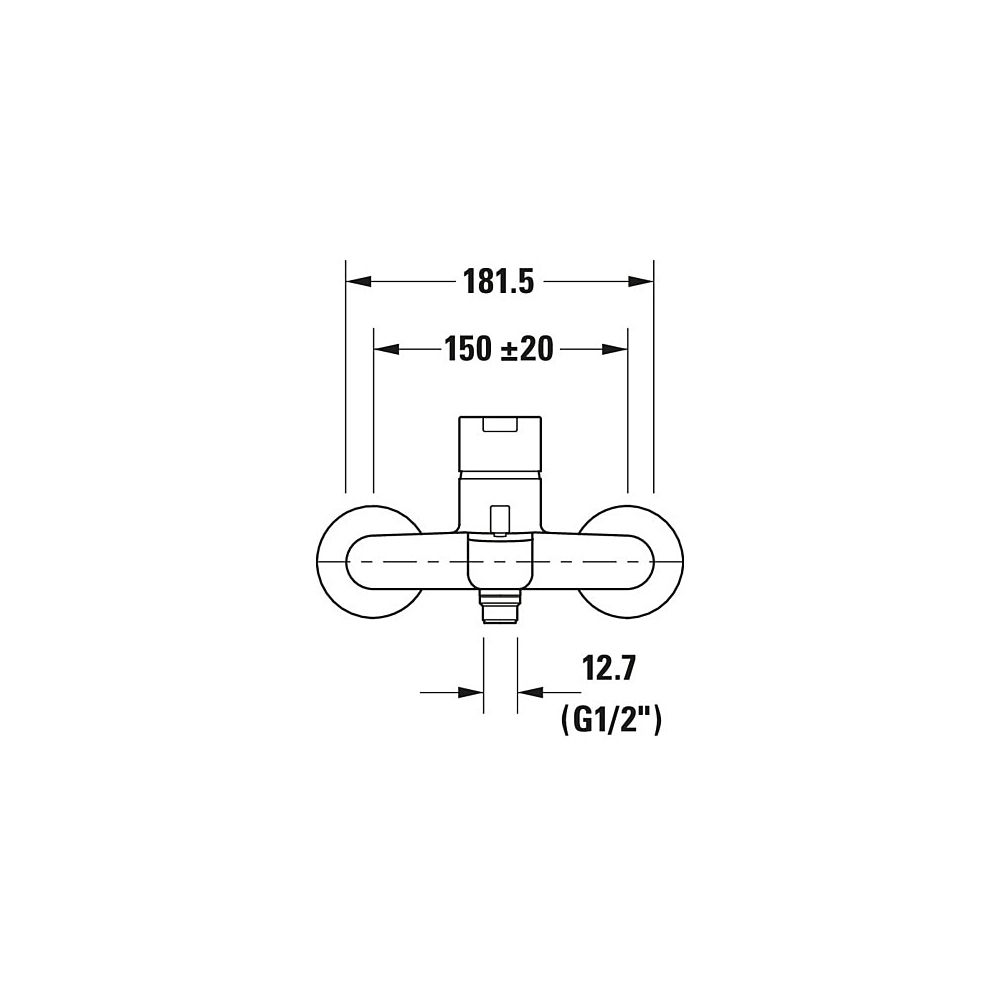 Duravit B.2 Einhebel-Wannenmischer Aufputz, Chrom, 19l/min, S-Anschlüsse 1/2" St... DURAVIT-B25230000010 7612158494407 (Abb. 11)