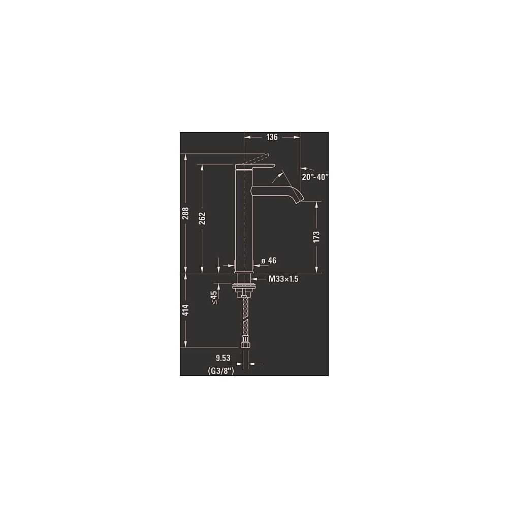 Duravit C.1 Einhebel-Waschtischmischer L, Chrom, 5l/min, Hebelgriff, Ausladung 1... DURAVIT-C11030002010 7612158491345 (Abb. 52)