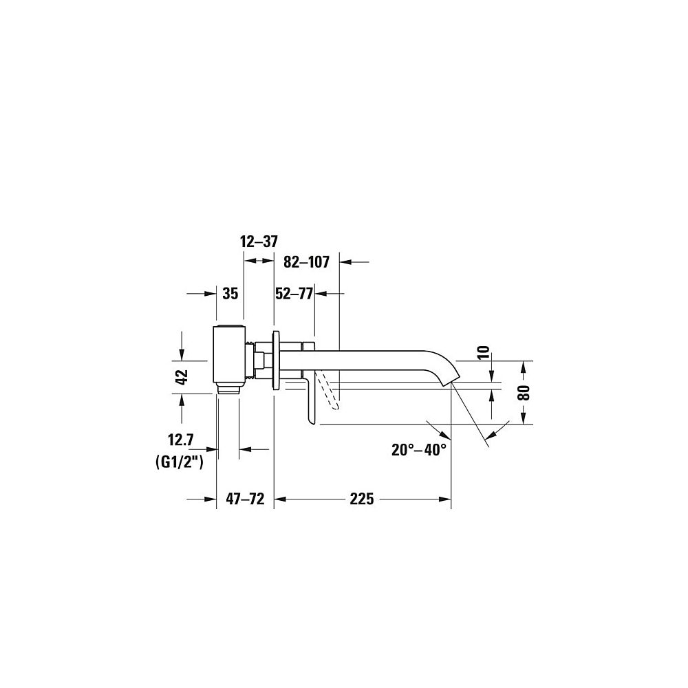 Duravit C.1 Einhebel-Waschtischmischer, Chrom, 5l/min, Hebelgriff, Ausladung 225... DURAVIT-C11070004010 7612158491918 (Abb. 10)