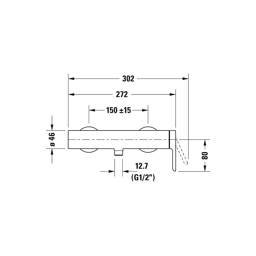Duravit C.1 Einhebel-Brausemischer Aufputz, Chrom, Anschlussart S-Anschlüsse, 1/... DURAVIT-C14230000010 7612158492090 (Abb. 11)
