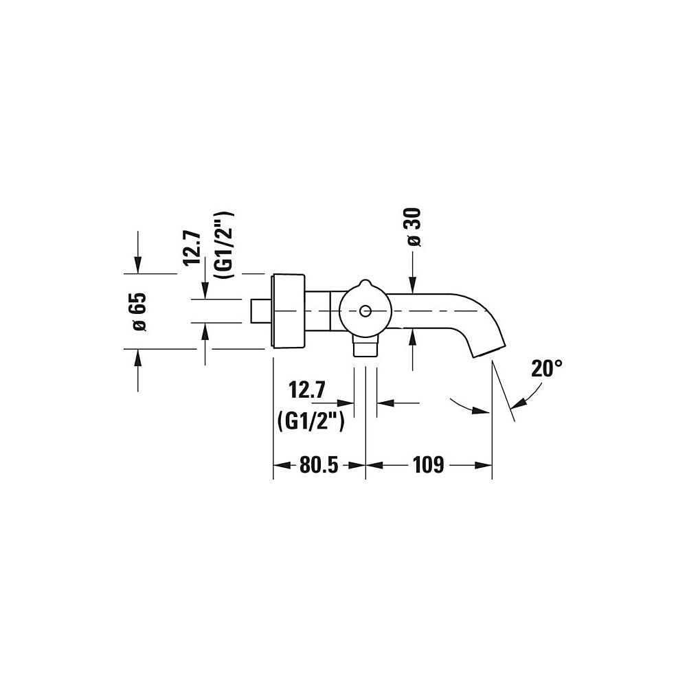 Duravit C.1 Wannenthermostat Aufputz, Chrom Hochglanz, Ausladung 109mm, 20l/min, ... DURAVIT-C15220000010 7612158492120 (Abb. 9)