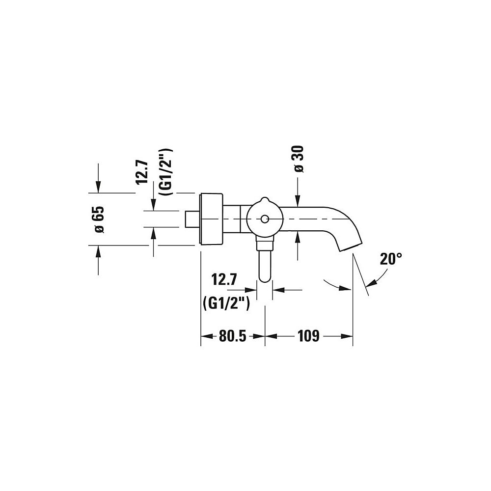 Duravit C.1 Einhebel-Wannenmischer Aufputz, Mattschwarz, AP, Ausladung 189mm, Ch... DURAVIT-C15230000010 7612158492113 (Abb. 10)