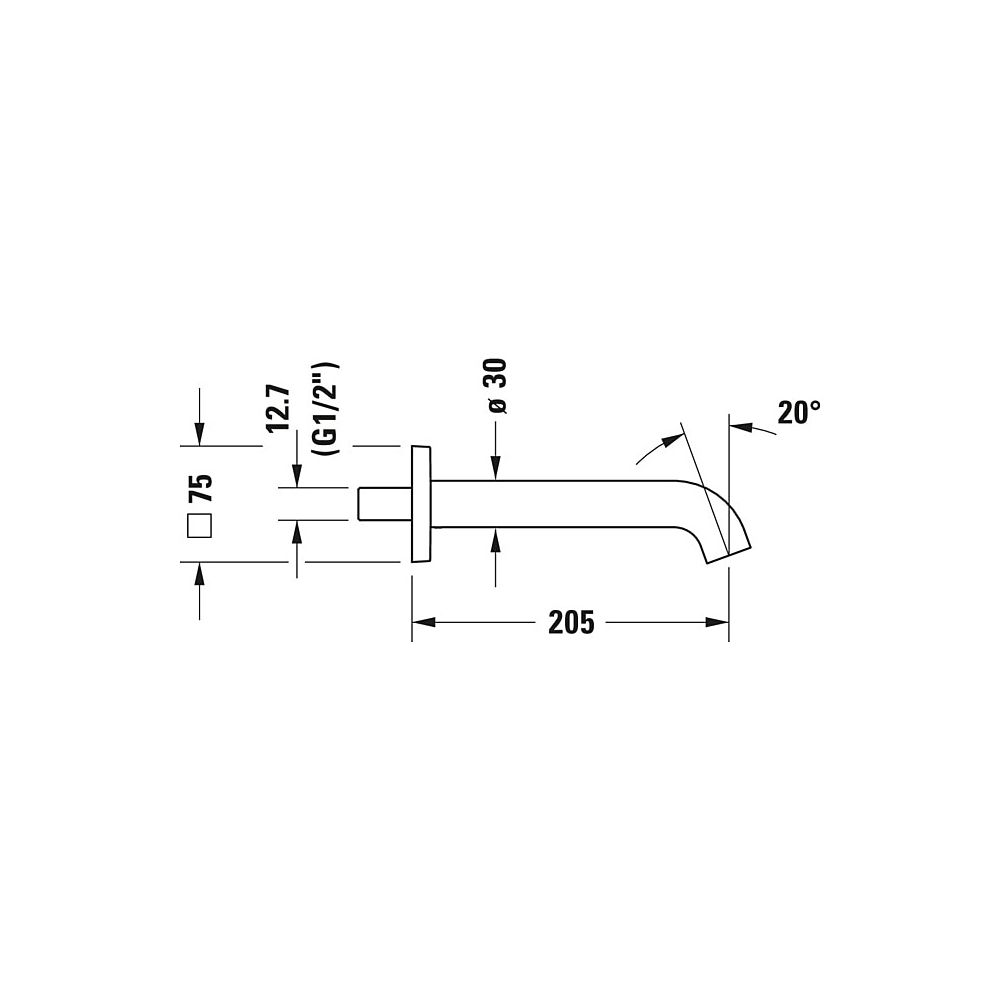Duravit C.1 Wanneneinlauf Wandmontage, Chrom Hochglanz, Rosette eckig, Ausladung ... DURAVIT-C15240009010 7612158494865 (Abb. 5)