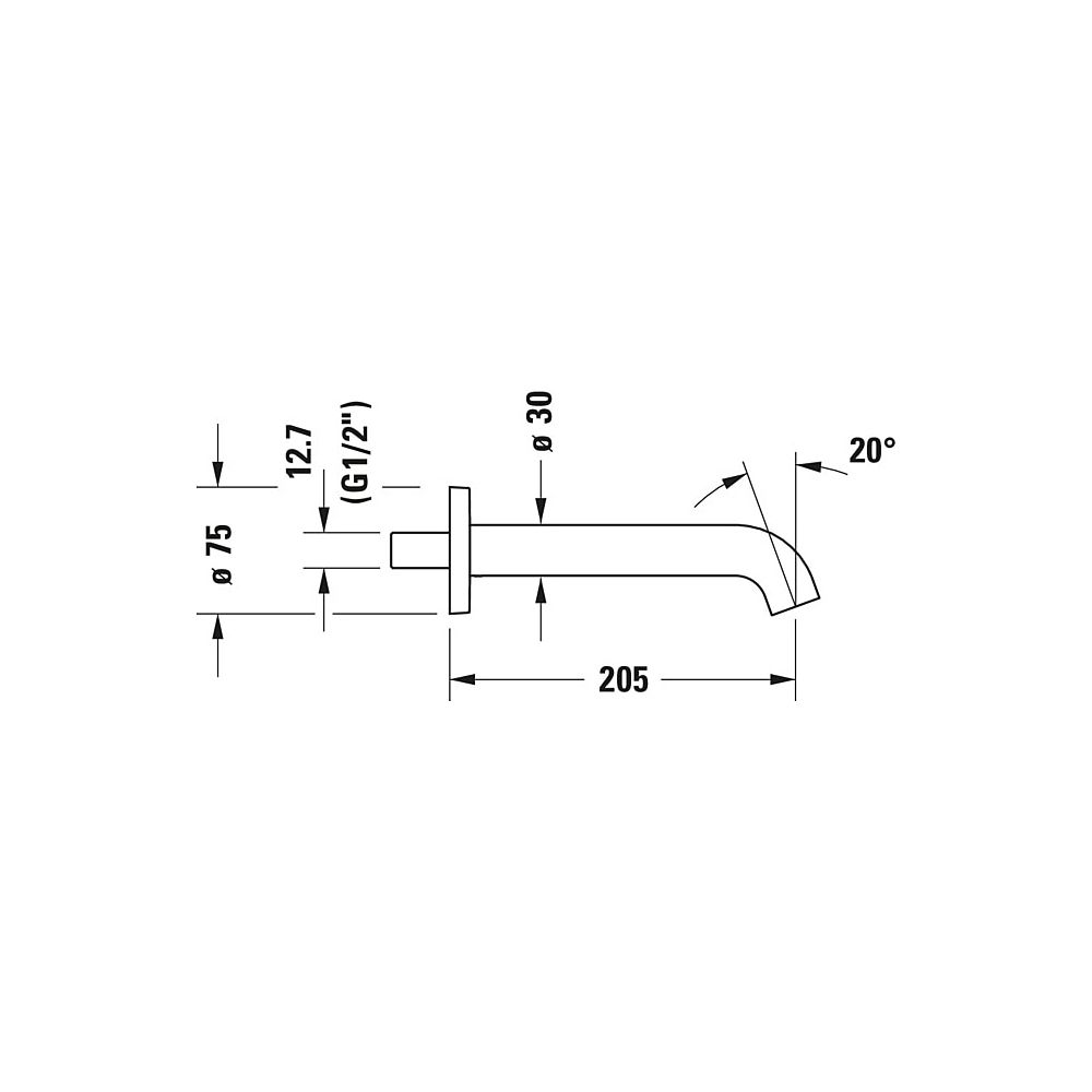Duravit C.1 Wanneneinlauf Wandmontage, Chrom Hochglanz, Rosette rund, Ausladung ... DURAVIT-C15240010010 7612158494841 (Abb. 10)