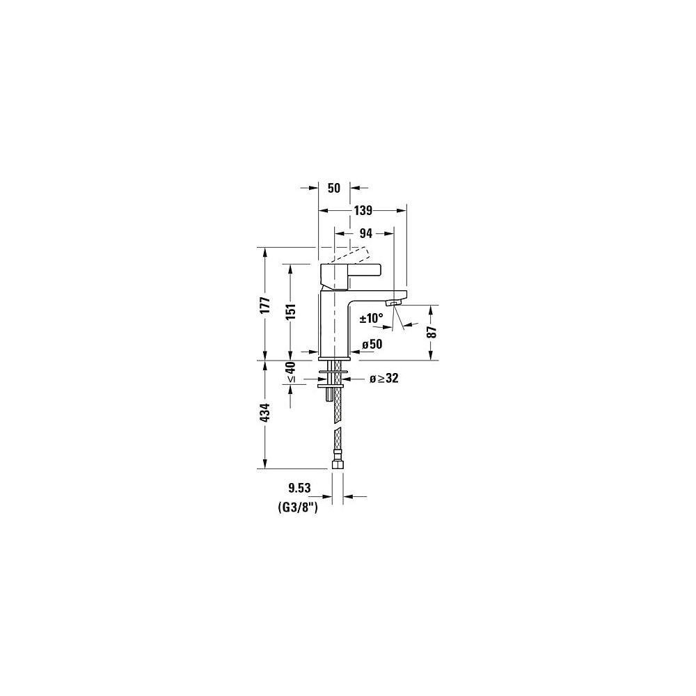 Duravit D-Neo Einhebel-Waschtischmischer S FreshStart, Chrom, 5l/min, Hebelgriff... DURAVIT-DE1011002010 8000177307256 (Abb. 15)