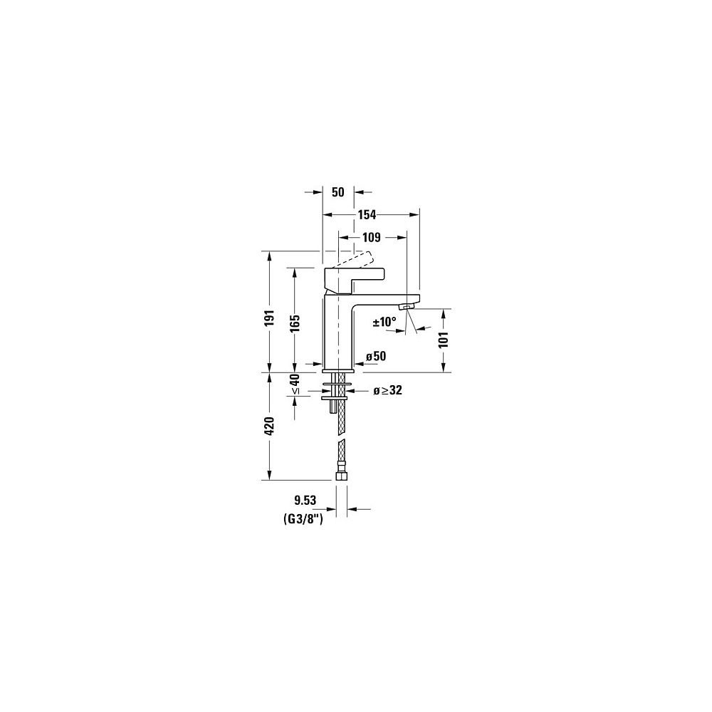 Duravit D-Neo Einhebel-Waschtischmischer M, Chrom, 5l/min, Hebelgriff, Ausladung... DURAVIT-DE1020002010 8000177305009 (Abb. 32)