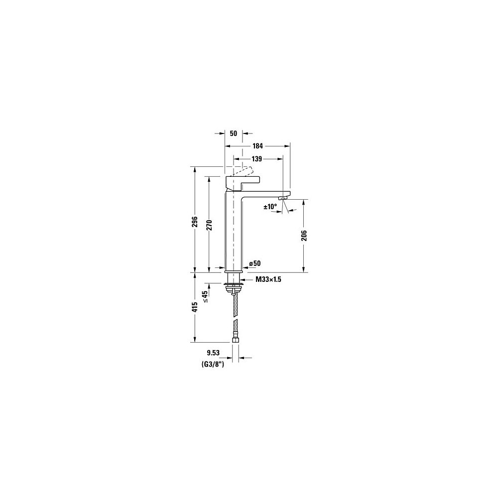 Duravit D-Neo Einhebel-Waschtischmischer L, Chrom, 5l/min, Hebelgriff, Ausladung... DURAVIT-DE1030002010 8000177305023 (Abb. 22)