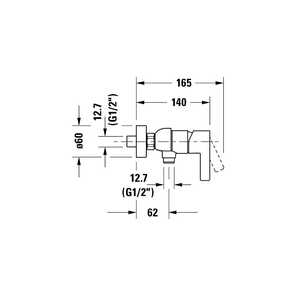 Duravit D-Neo Einhebel-Brausemischer Aufputz, Chrom, 18,5l/min, S-Anschlüsse, 1/... DURAVIT-DE4230000010 8000177305054 (Abb. 10)