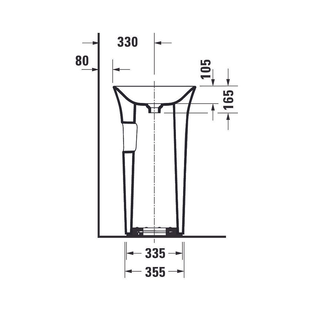 Duravit White Tulip Freistehender Waschtisch 500x500x900mm, bodenstehend, Ablauf h... DURAVIT-2702500070 4053424913452 (Abb. 11)