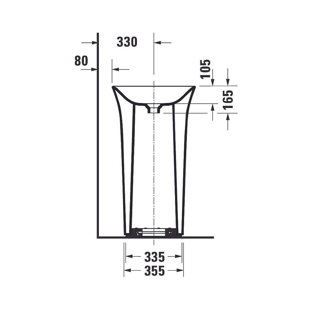 Duravit White Tulip Freistehender Waschtisch 500x500x900mm, bodenstehend, Ablauf u... DURAVIT-2703500070 4063382015426 (Abb. 11)