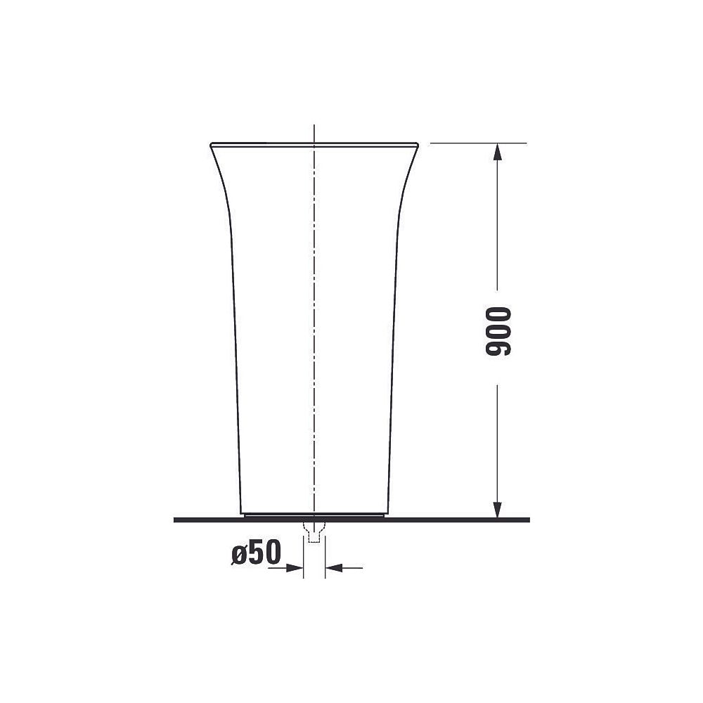 Duravit White Tulip Freistehender Waschtisch 500x500x900mm, bodenstehend, Ablauf u... DURAVIT-2703500070 4063382015426 (Abb. 12)