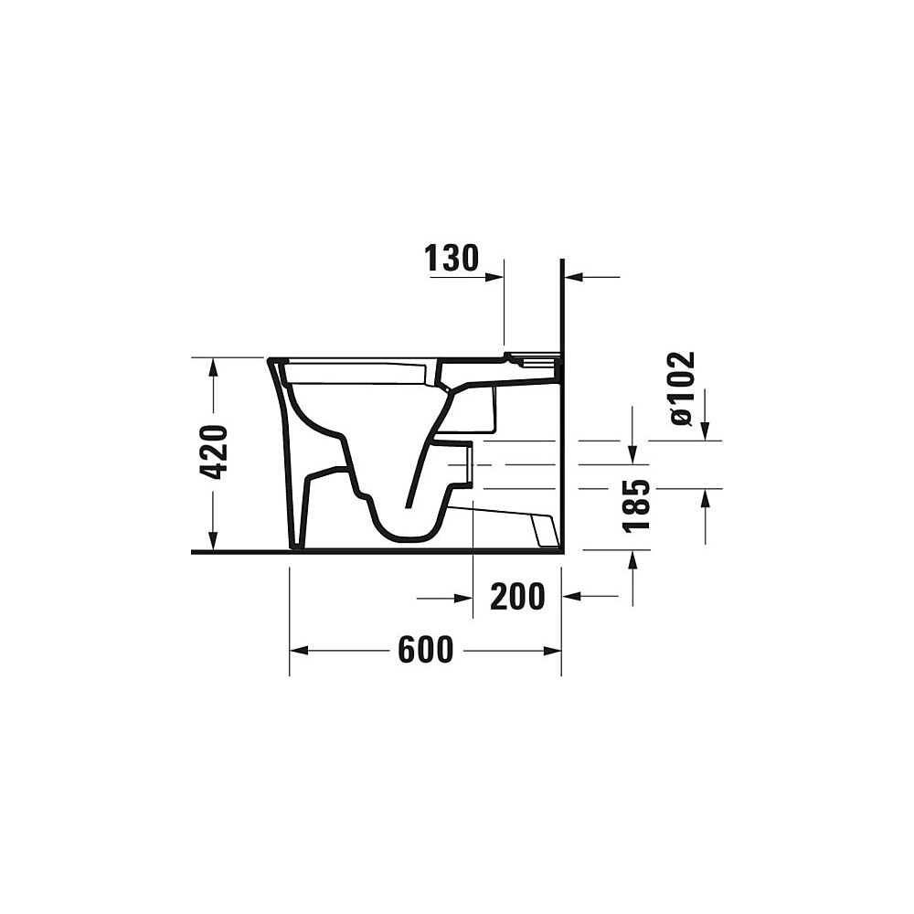 Duravit White Tulip Stand WC für Kombination 650x360x420mm, Weiß Hochglanz, Wonde... DURAVIT-21970900001 4053424894850 (Abb. 18)