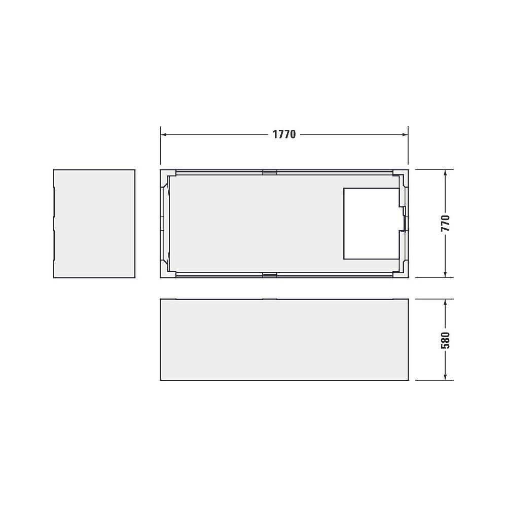 Duravit Wannenträger Rechteckig, Seitenwand gerade für 700475 D-Neo Badewanne ... DURAVIT-792431000000000 4063382135162 (Abb. 3)