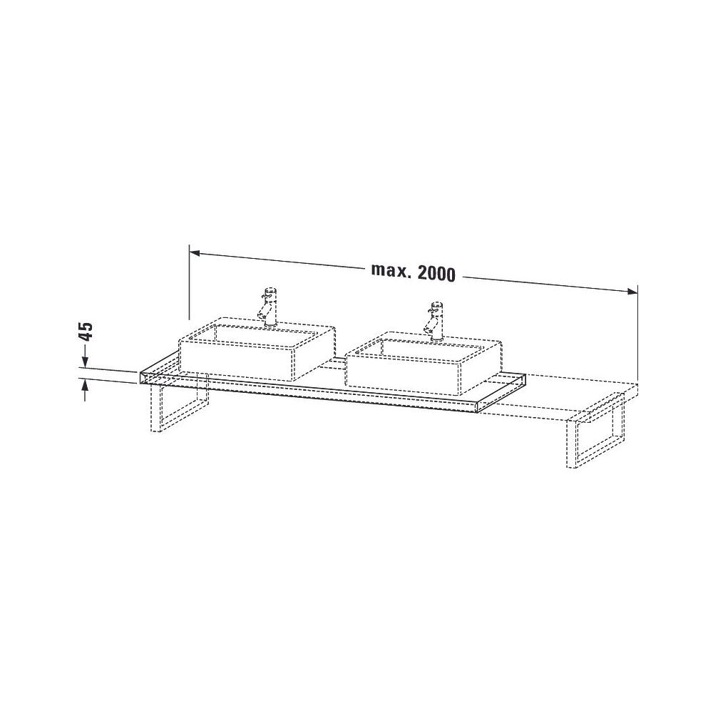 Duravit DuraStyle Konsole variabel 550x800-2000x45mm, wandhäng., Natur Eiche Matt,... DURAVIT-DS102C03030 4063382154835 (Abb. 2)